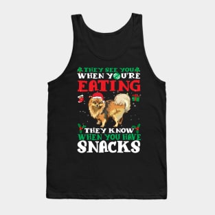 Christmas Dog Eating Snacks Tank Top